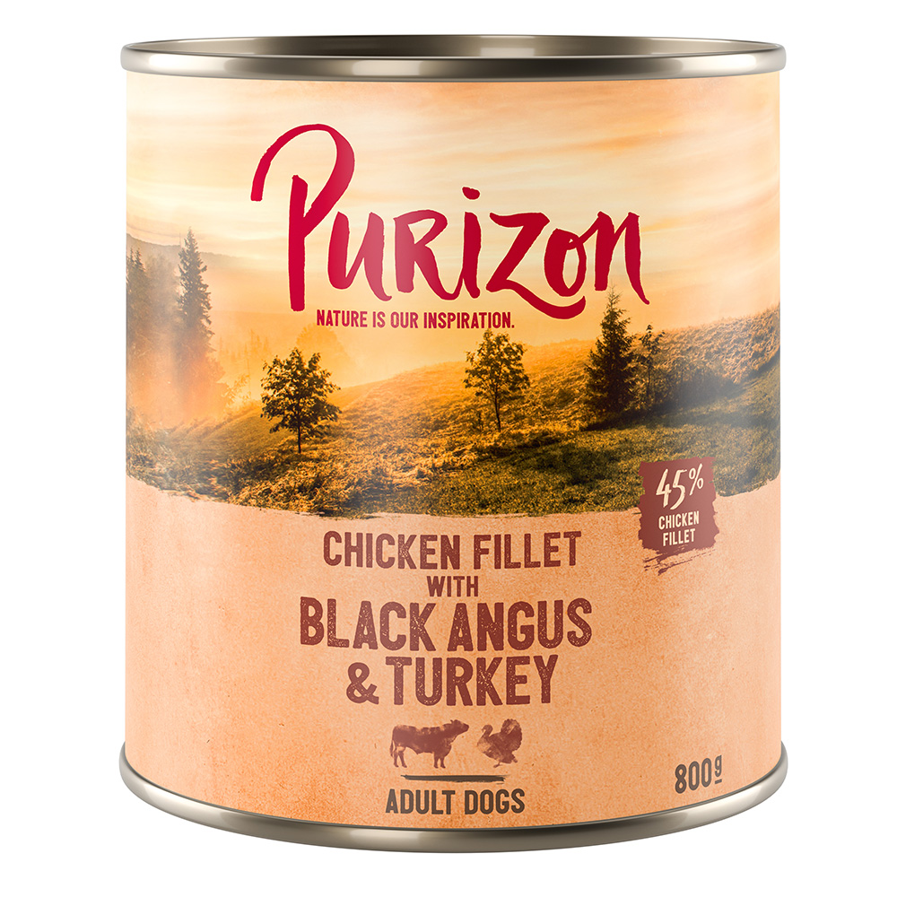 Purizon Original, 12 x 800 g  - Wołowina Black-Angus i indyk z batatami i żurawiną