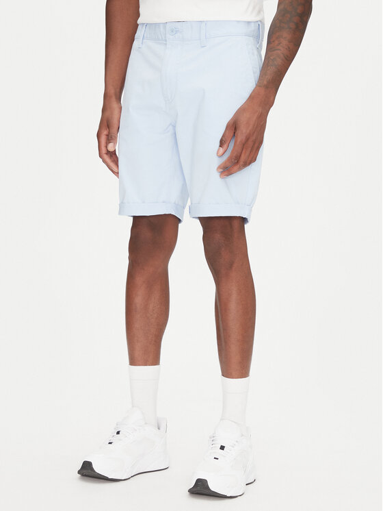 Tommy Jeans Szorty materiałowe Scanton DM0DM21950 Błękitny Slim Fit