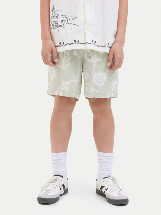 Jack & Jones Junior Szorty materiałowe 12277599 Zielony Relaxed Fit
