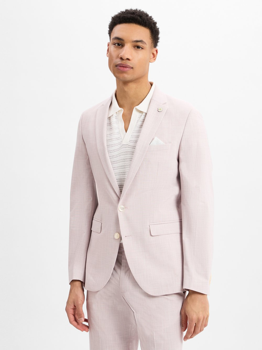 Finshley & Harding London Męska marynarka garniturowa - Brixdon Mężczyźni Slim Fit różowy, 102