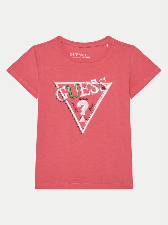 Guess T-Shirt K5RI16 K6YW4 Różowy Regular Fit