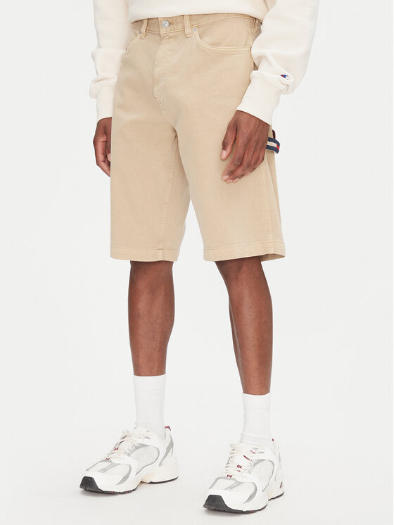 Tommy Jeans Szorty materiałowe Jaimie DM0DM21951 Beżowy Slim Fit