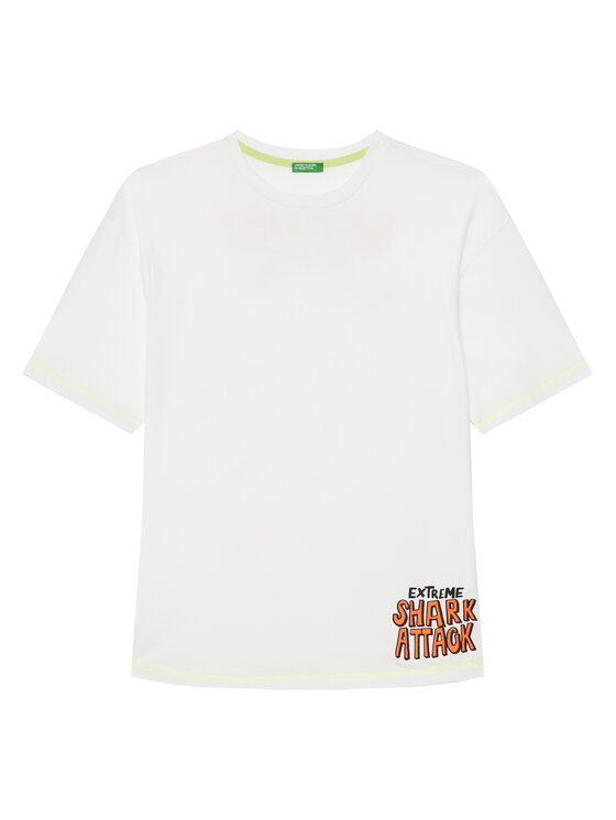 United Colors Of Benetton T-Shirt 3I1XC10P6 Biały Regular Fit