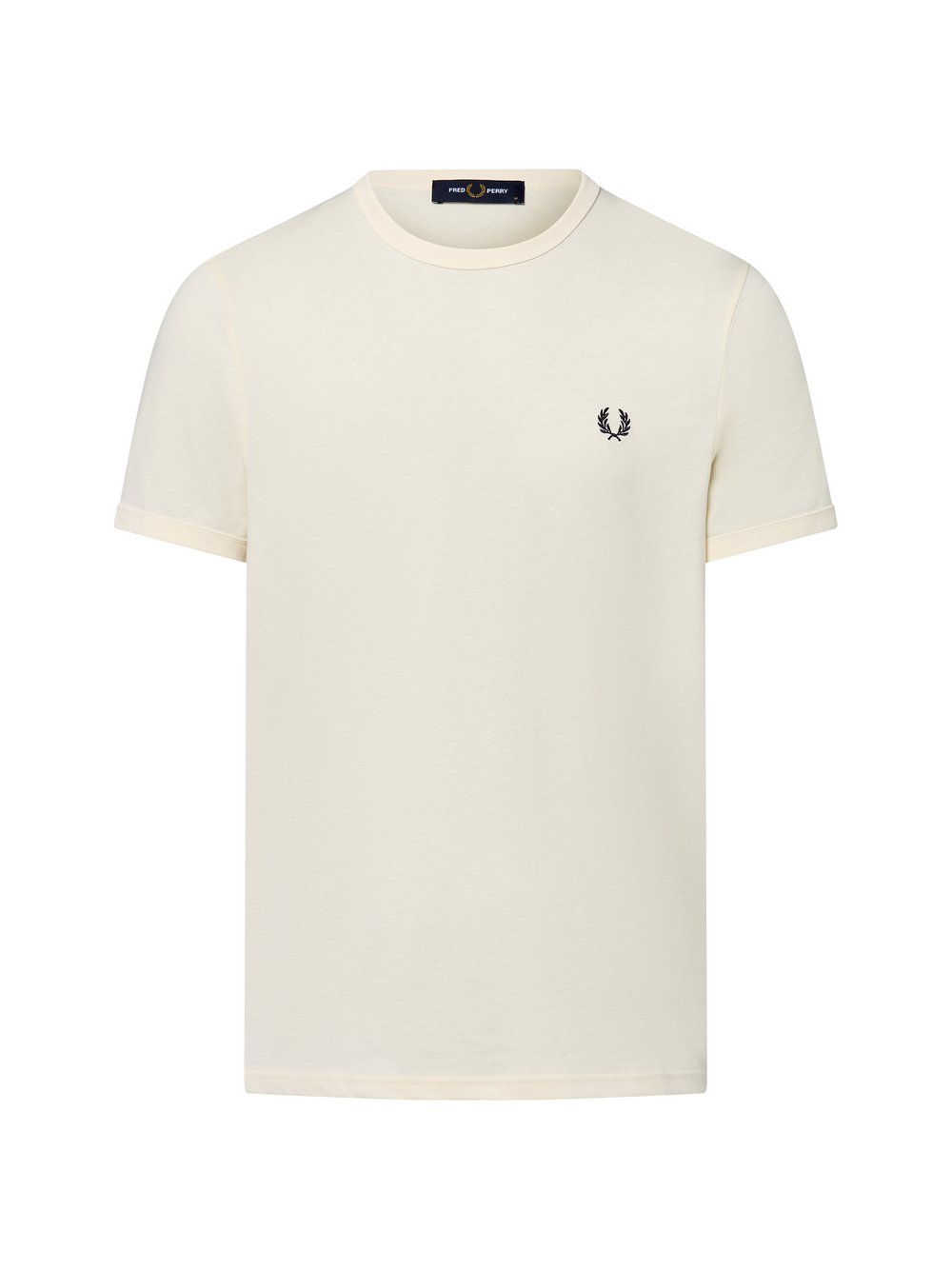 Fred Perry T-shirt męski Mężczyźni Bawełna beżowy jednolity, XXL