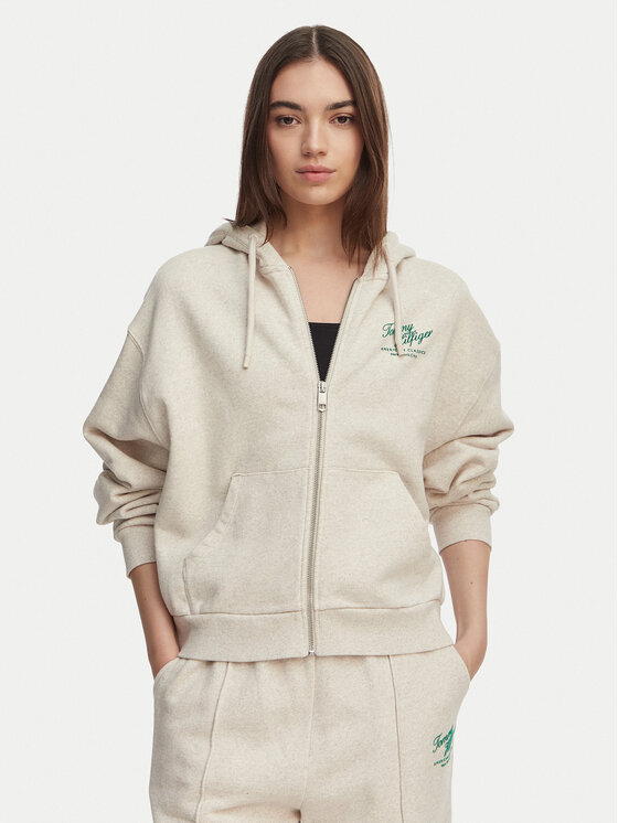 Tommy Hilfiger Bluza Terry WW0WW47845 Kremowy Relaxed Fit