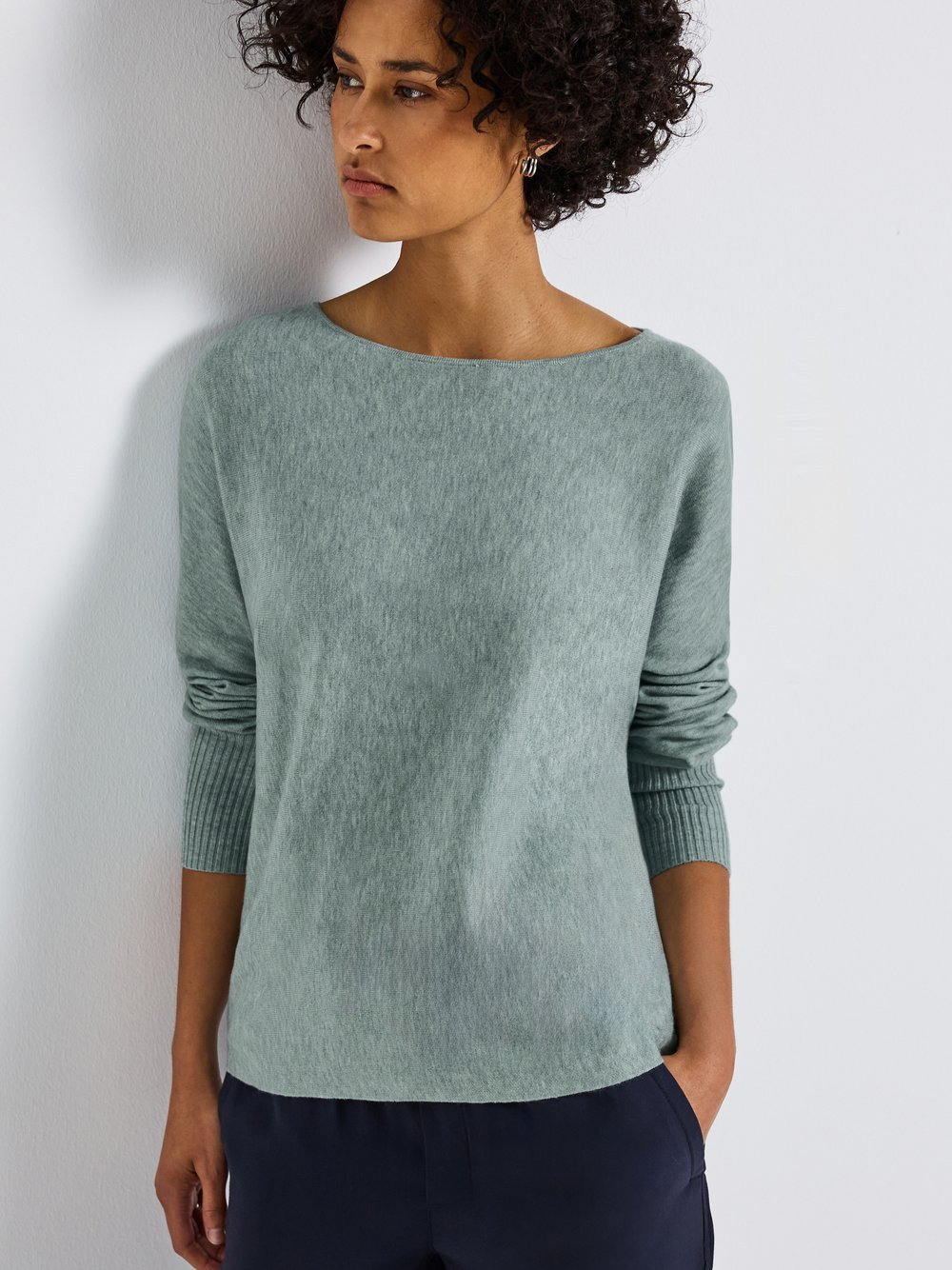 Street One Sweter damski z cienkiej dzianiny Kobiety drobna dzianina zielony, 38