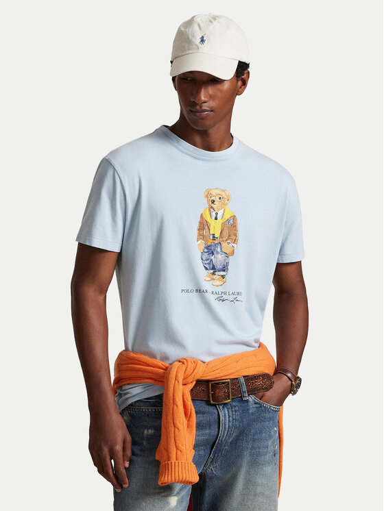Polo Ralph Lauren T-Shirt 710P07347001 Błękitny Regular Fit