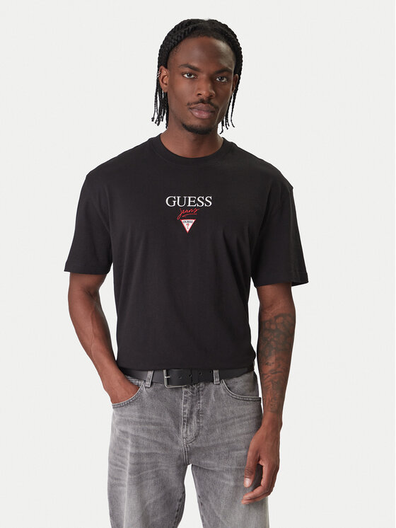 Guess Jeans T-Shirt M6RI45 K8HM0 Czarny Oversize