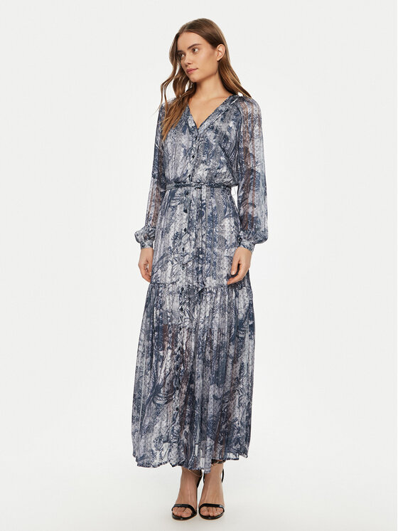 Guess Sukienka codzienna W5RK77 WGWV2 Granatowy Regular Fit