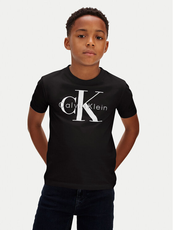 Calvin Klein Jeans T-Shirt Monologo LV1CKSJA33 Czarny Regular Fit