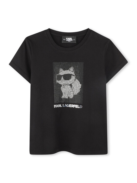 Karl Lagerfeld Kids T-Shirt Z30489 S Czarny Regular Fit