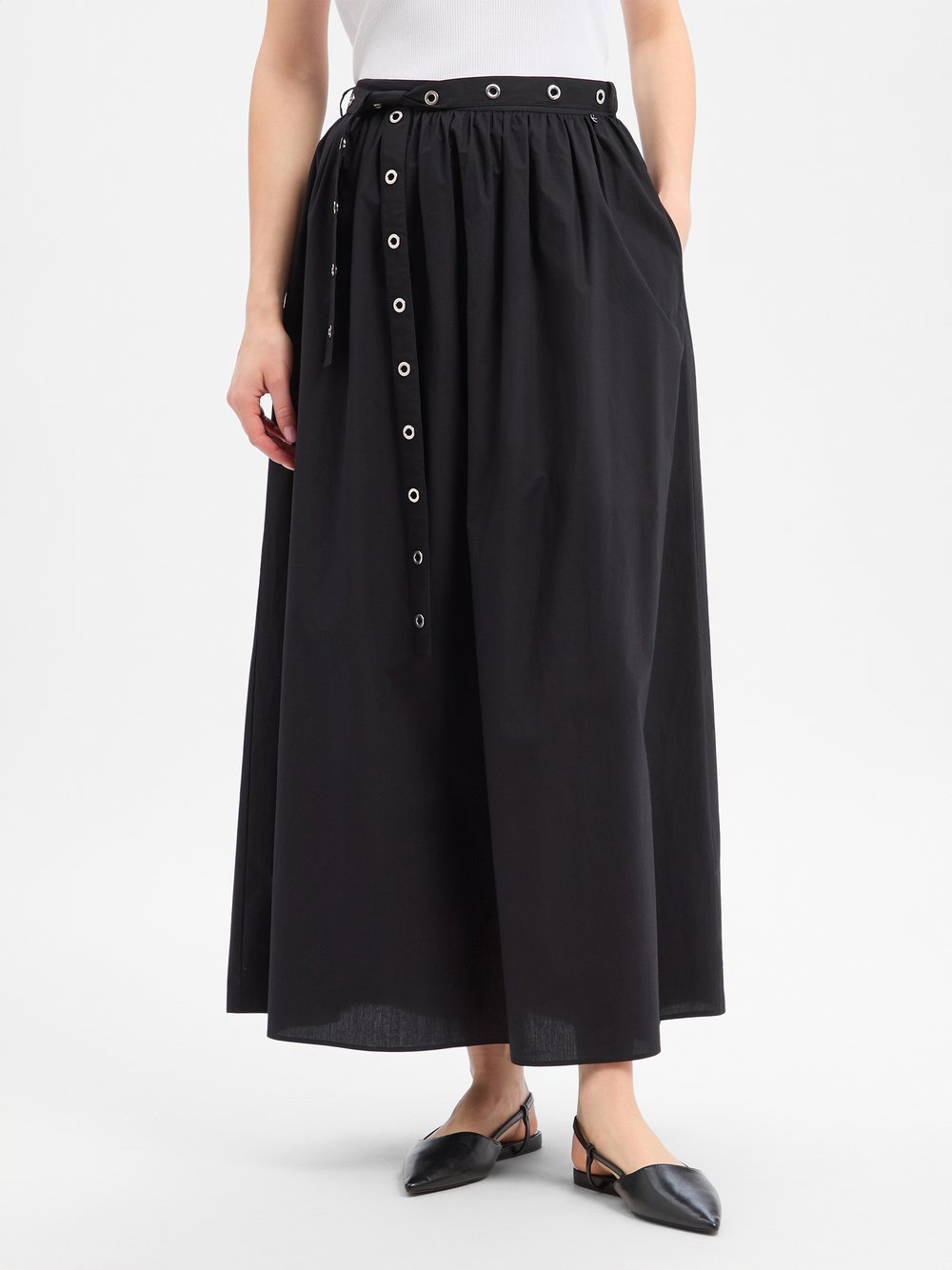 BOSS Orange Damska spódnica maxi o linii A - Vidol Kobiety Bawełna (100%) czarny, 42