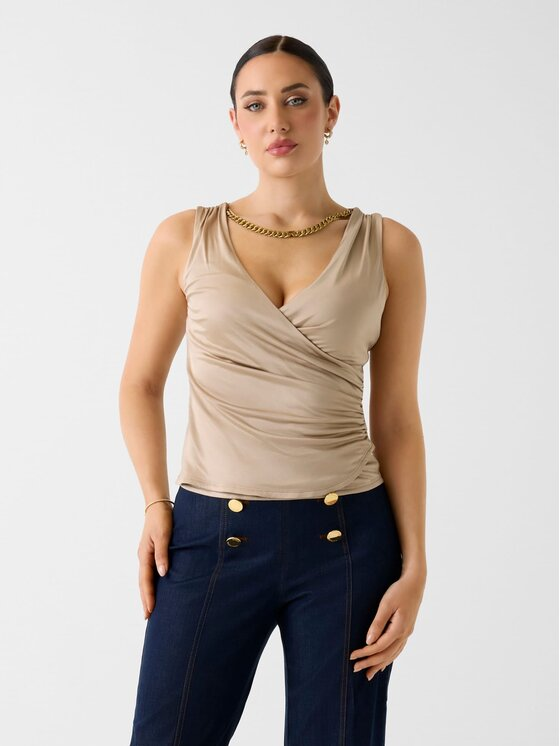 Marciano Guess Top G6GP11 K3617 Beżowy Slim Fit