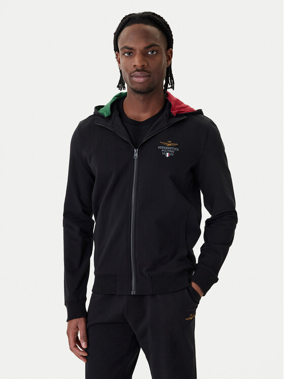 Aeronautica Militare Bluza 261FE2097UF00674 Czarny Regular Fit