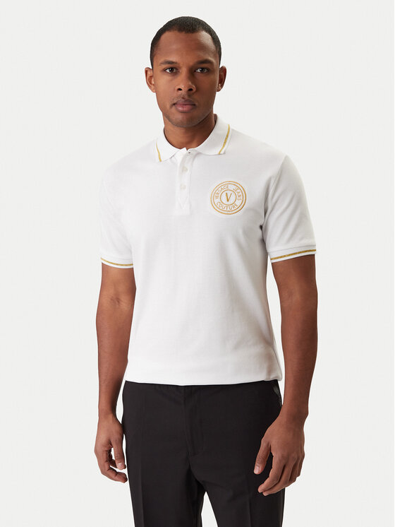 Versace Jeans Couture Polo 80GAGT03 CJ01T Biały Regular Fit