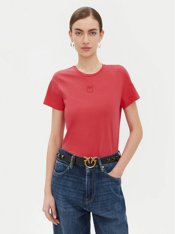PINKO T-Shirt 100355 A2HN Czerwony Regular Fit