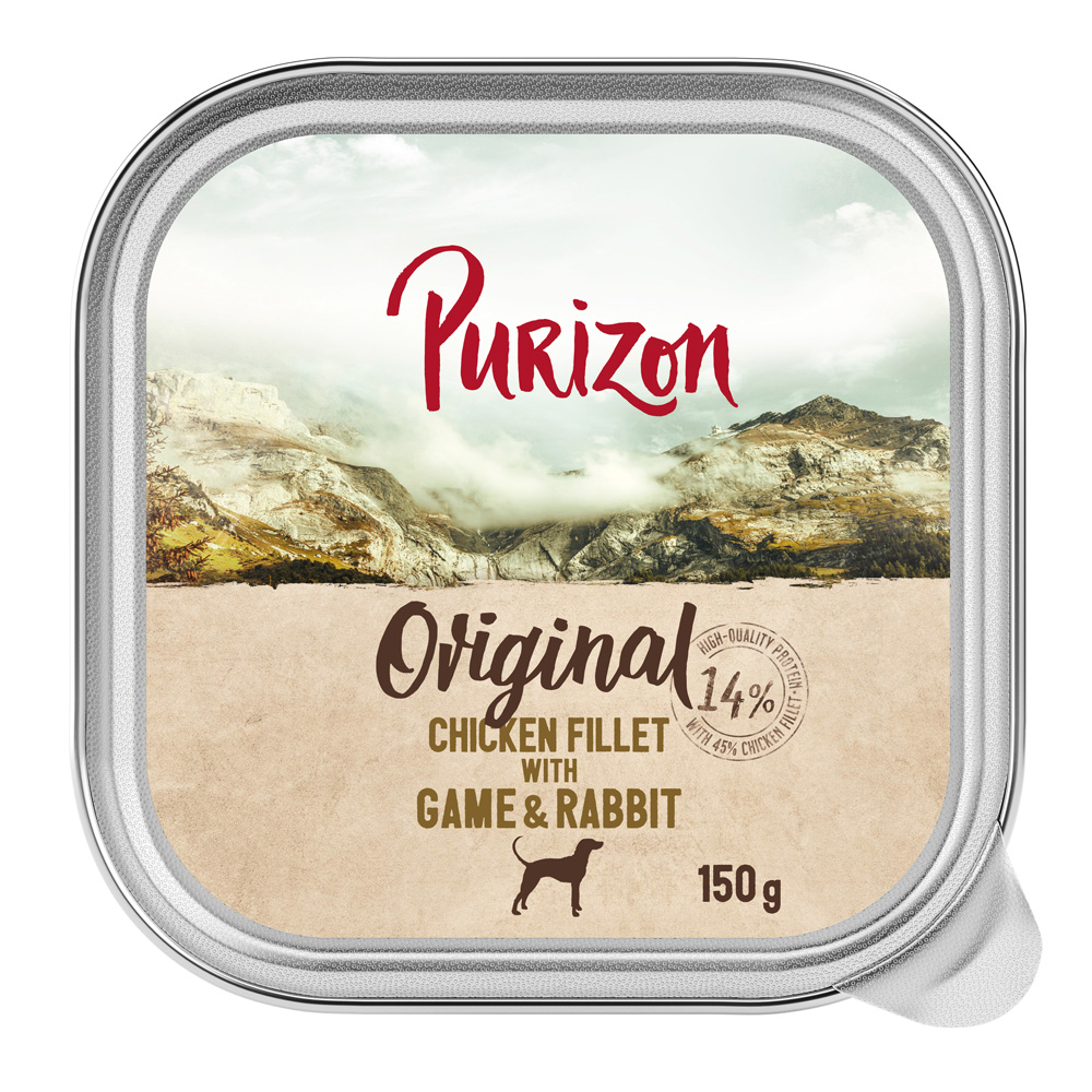 Korzystny pakiet Purizon Original, 24 x 150 g - Filet z kurczaka z dziczyzną i królikiem