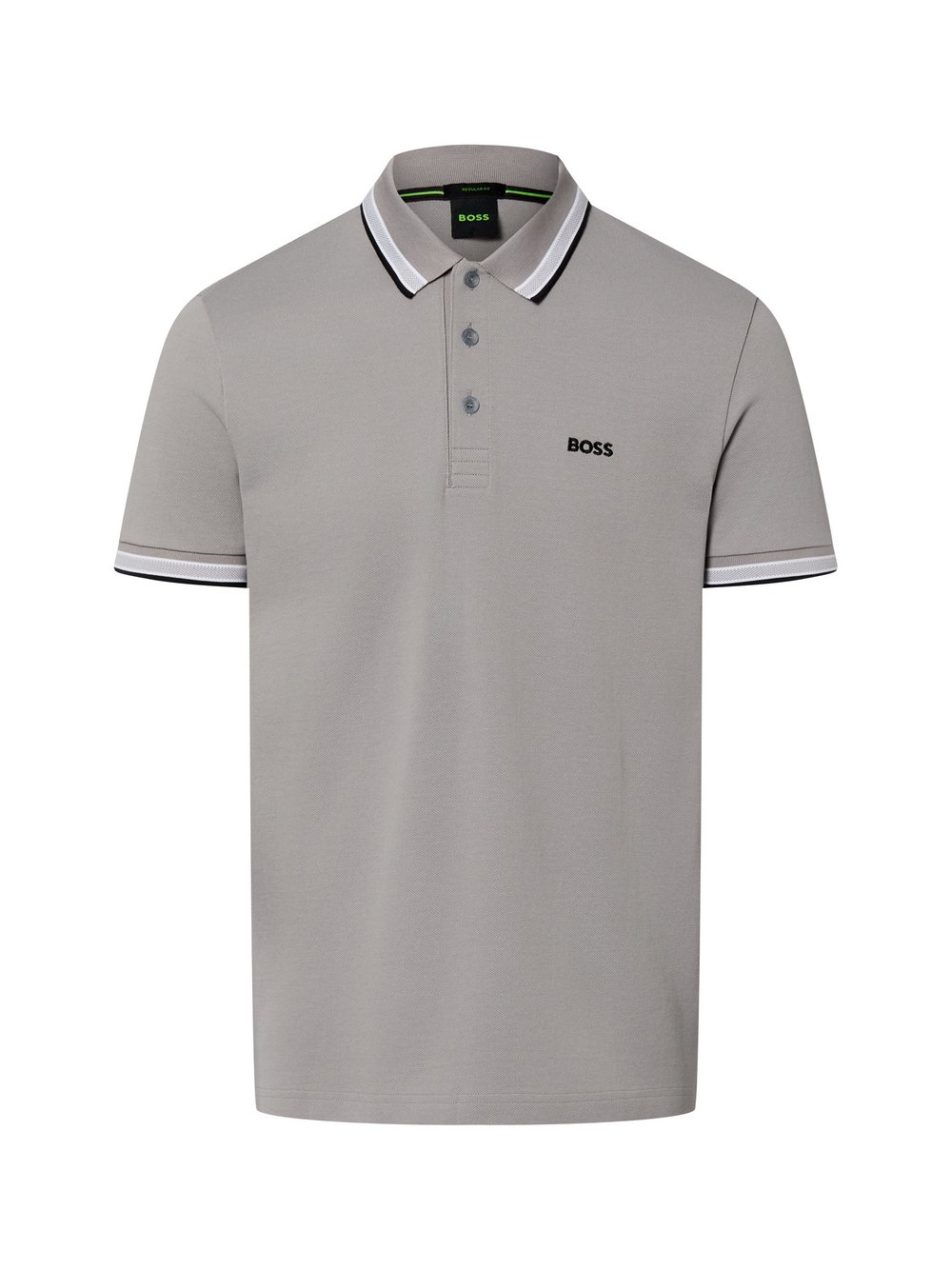BOSS Green Męska koszulka polo - Paddy Mężczyźni Bawełna szary, XXXL