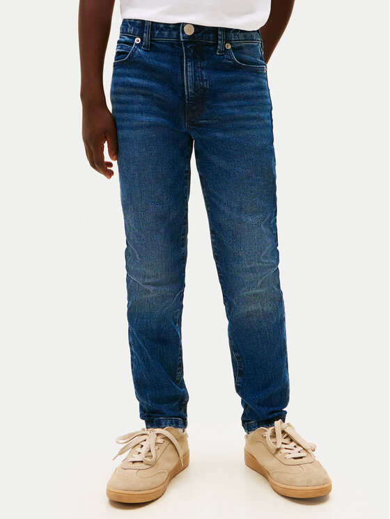 Tommy Hilfiger Jeansy KB0KB10040 D Granatowy Straight Fit