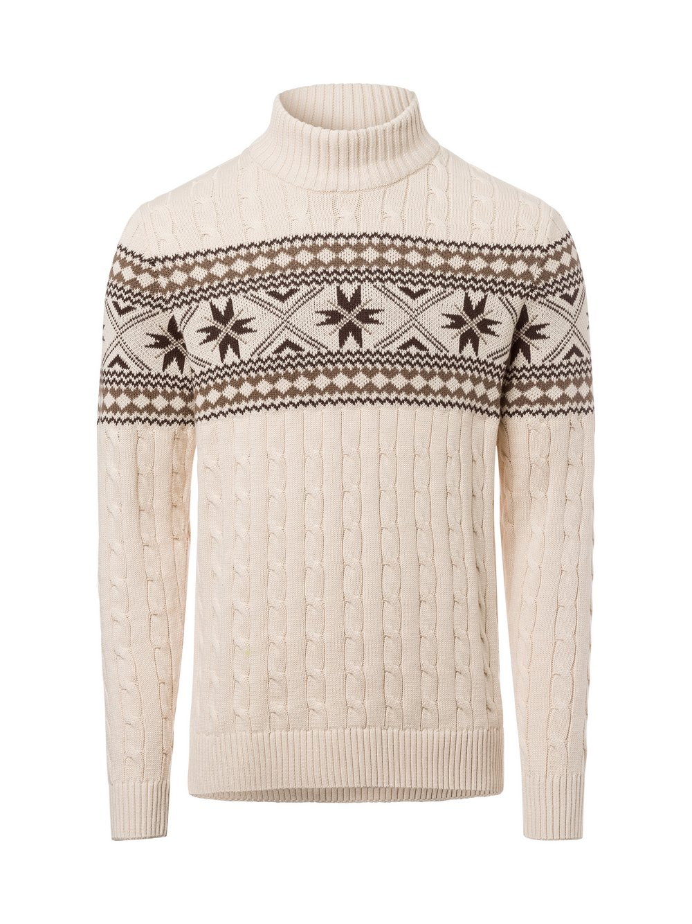Selected Męski sweter z dzianiny - SLH Flake Mężczyźni Bawełna biały, L