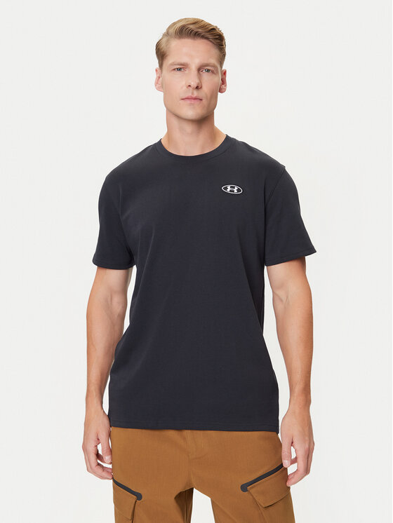 Under Armour T-Shirt Ua Hw Lc Patch Ss 1382902-001 Czarny Loose Fit