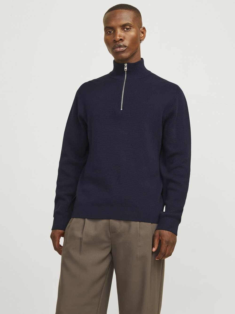 Jack & Jones Męski sweter z dzianiny - Milano Mężczyźni Bawełna niebieski, M