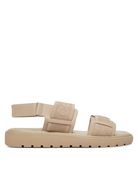 Calvin Klein Sandały Sq Molded Sandal Webb HW0HW02872 Beżowy