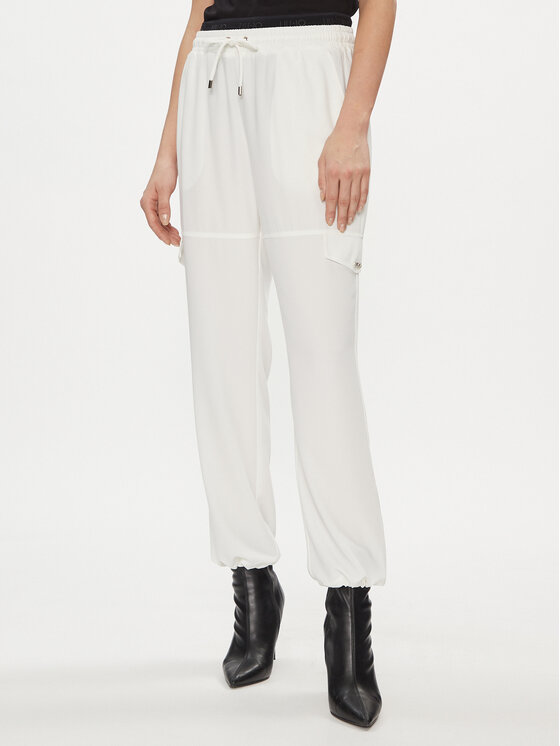 Liu Jo Spodnie materiałowe TA4059 T3784 Écru Relaxed Fit