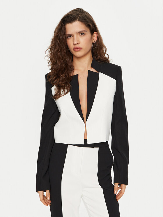 KARL LAGERFELD Marynarka A1W14044 Biały Relaxed Fit
