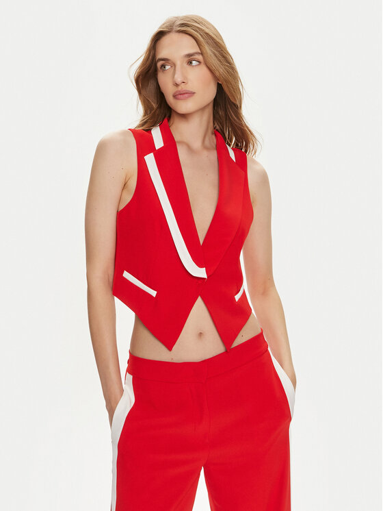 Maryley Kamizelka 24EB214/04FI Czerwony Regular Fit