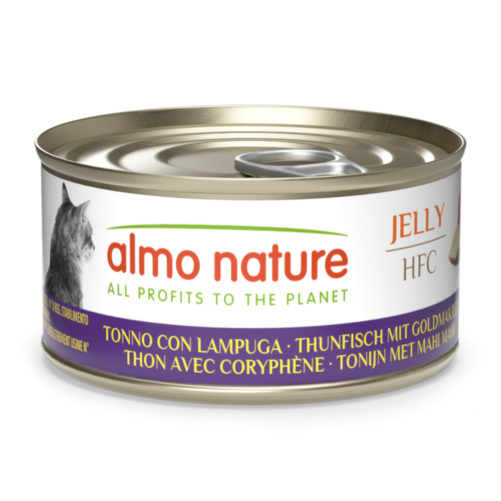 Almo Nature HFC  w galarecie, 6 x 70 g - Tuńczyk ze złotą makrelą