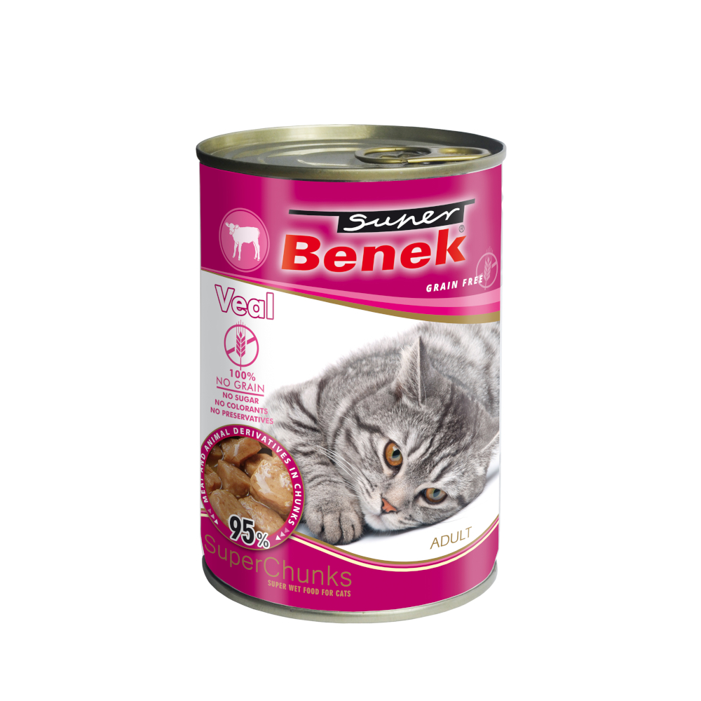 Korzystny pakiet Super Benek Super Chunks, bez zbóż, 20 x 415 g - Cielęcina w sosie