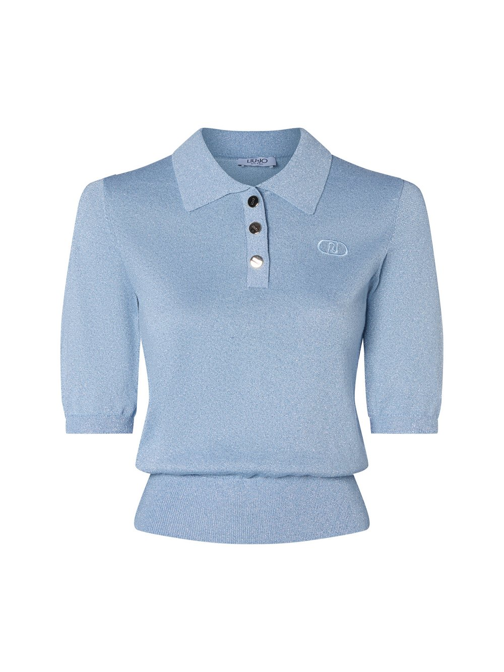 Liu Jo Collection Damska koszulka polo z dzianiny Kobiety drobna dzianina niebieski, S