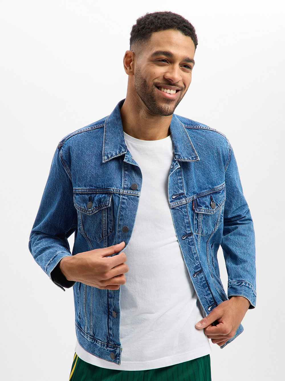 Levi's Męska kurtka jeansowa Mężczyźni Bawełna niebieski, S