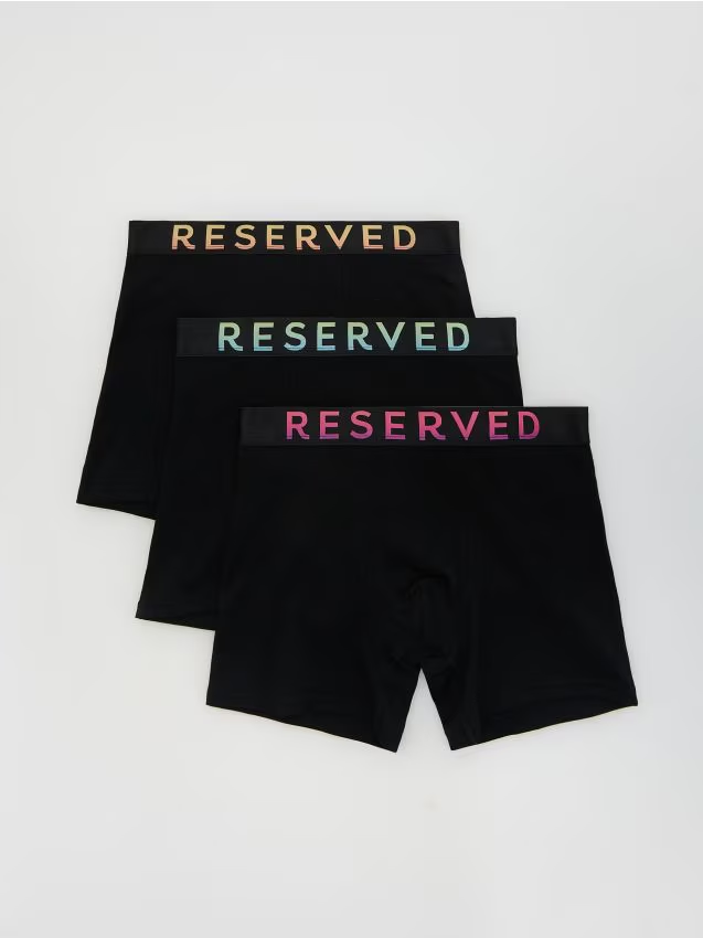 Reserved - 3 pack bokserek Long - czarny