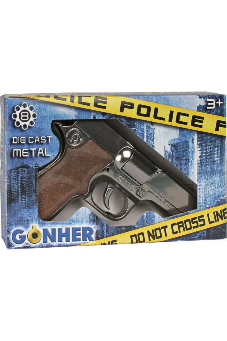 Metalowy pistolet policyjny 8 naboi
