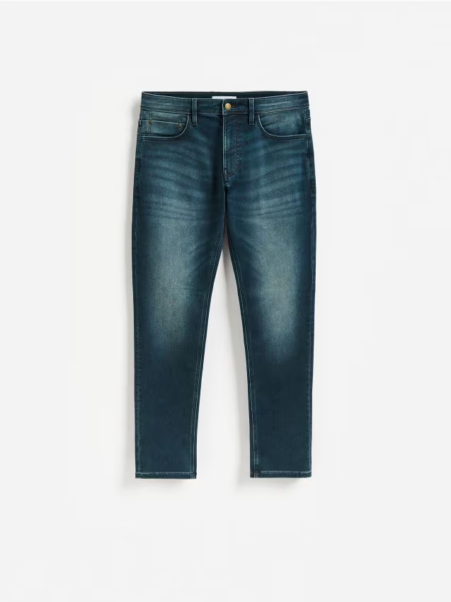 Reserved - Jeansy slim fit z efektem sprania - indigo jeans
