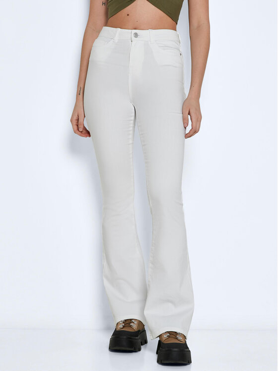 Noisy May Jeansy Sallie 27019305 Biały Slim Fit miniaturka