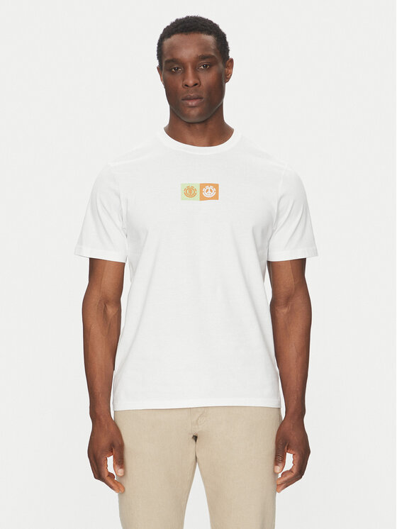 Element T-Shirt ELYZT00492 Biały Regular Fit