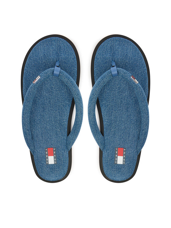 Tommy Jeans Japonki Tjw Padded Denim Casual Sandal EN0EN03021 Niebieski