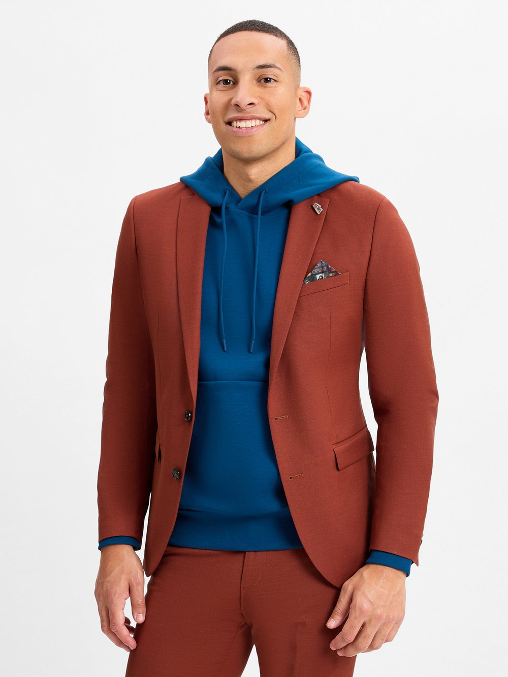 Finshley & Harding London Męska kurtka modułowa - Brixdon Mężczyźni Slim Fit pomarańczowy, 102