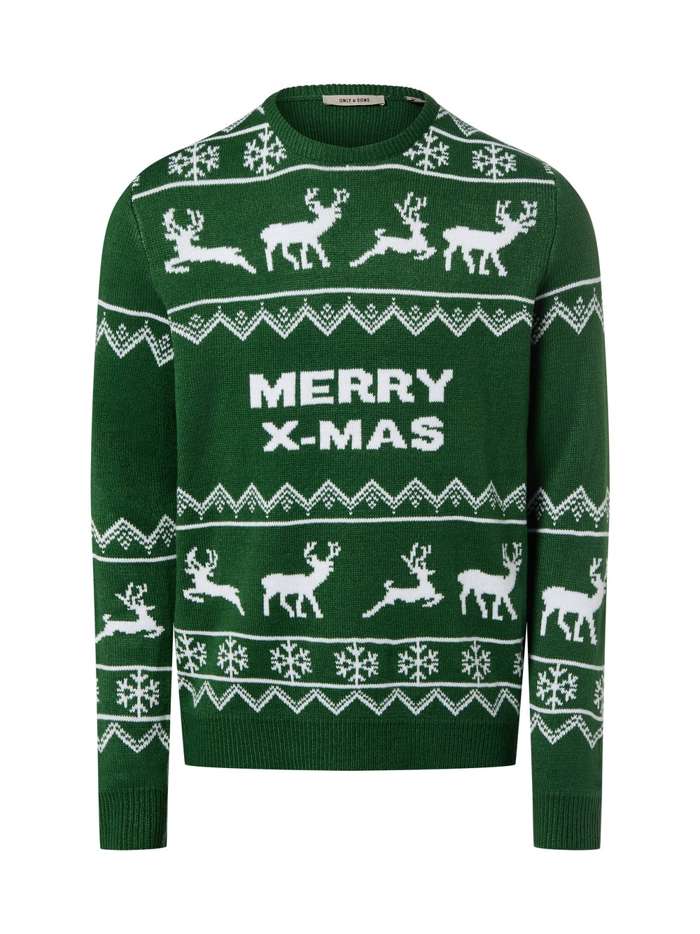 Only&Sons Męski sweter z dzianiny Mężczyźni Sztuczne włókno zielony|wielokolorowy, M