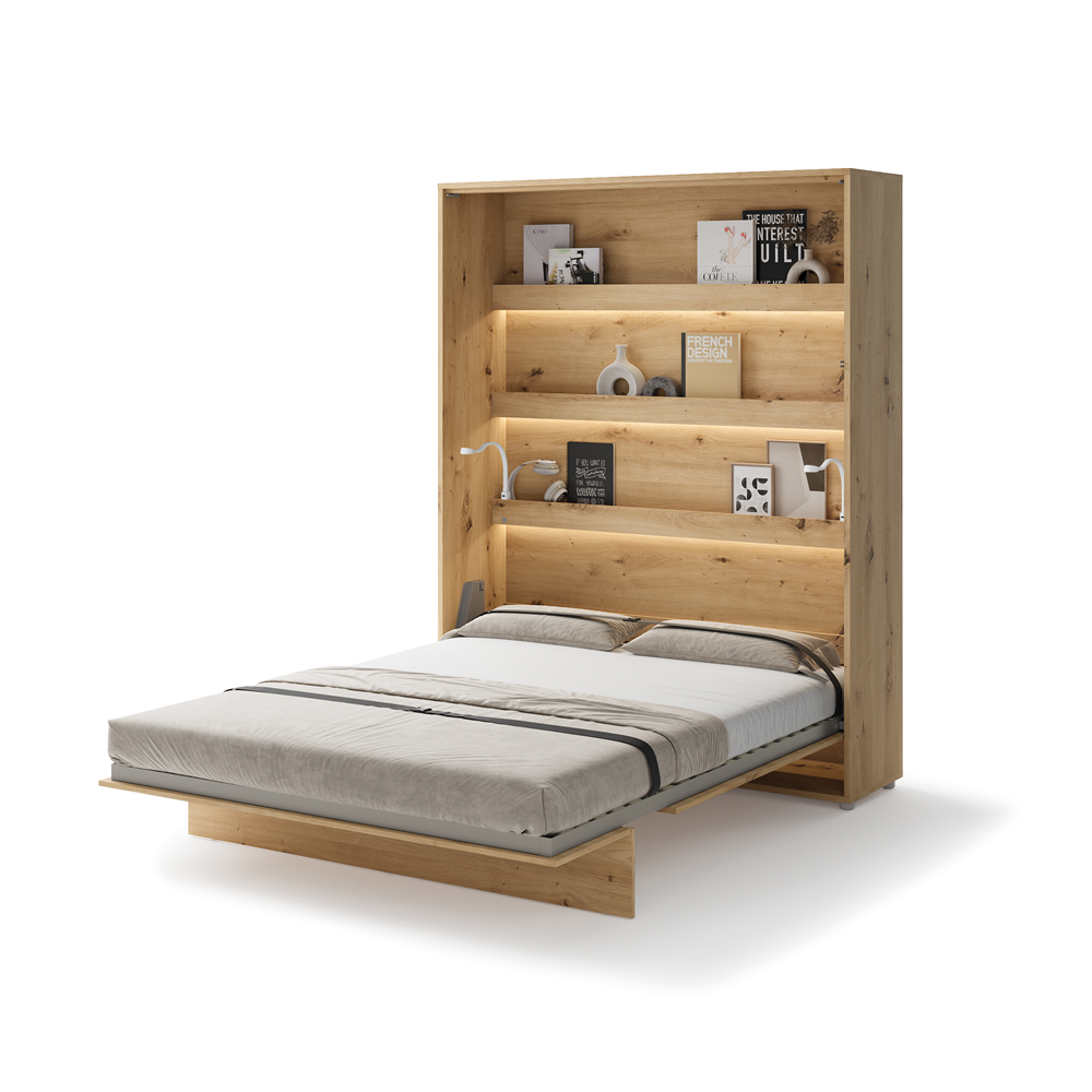 Półkotapczan pionowy BC-01 Bed Concept 140x200 cm Dąb artisan półkotapczan, półkotapczan lenart, półkotapczany lenart, meble lenart, bed concept, łóżko w szafie, składane łóżko, półkotapczany