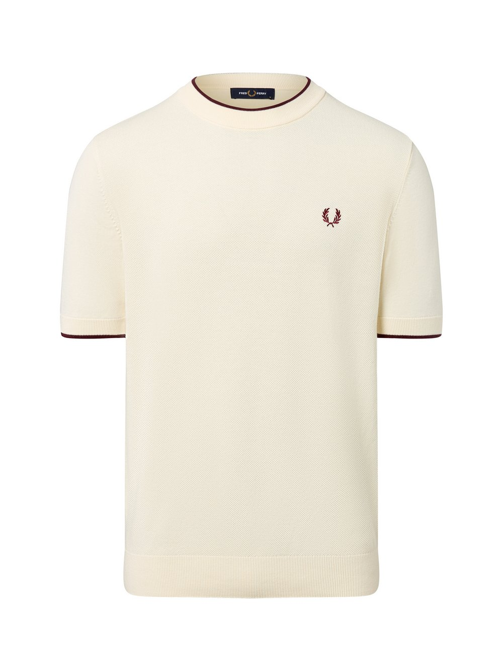 Fred Perry Męska koszula z dzianiny Mężczyźni Bawełna beżowy, M