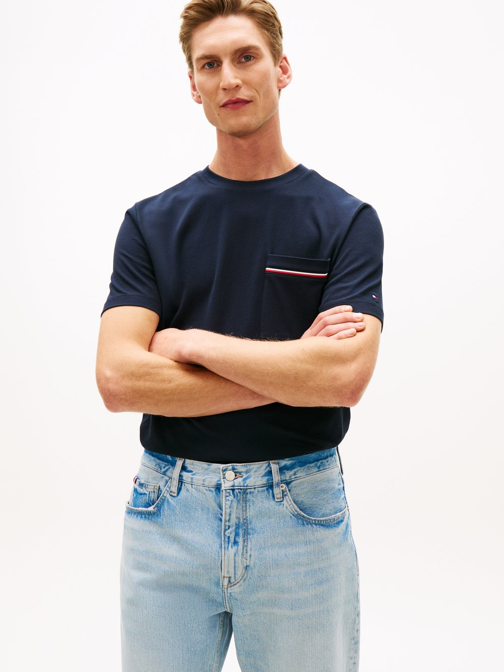 Tommy Hilfiger Koszulka męska Mężczyźni Bawełna niebieski, L