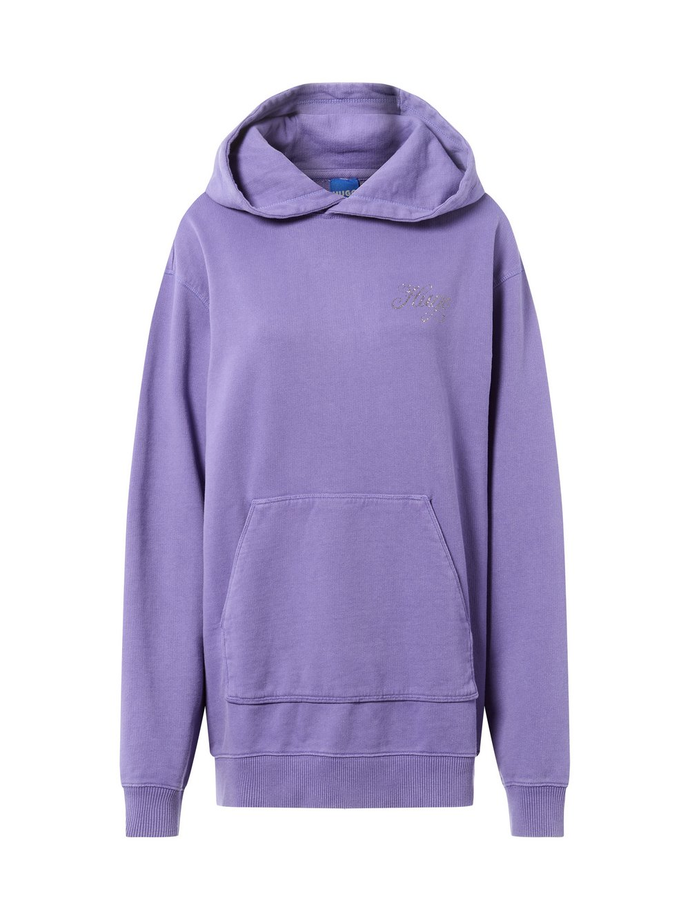 HUGO BLUE Damski sweter z kapturem - Dejandra Kobiety Bawełna lila, L
