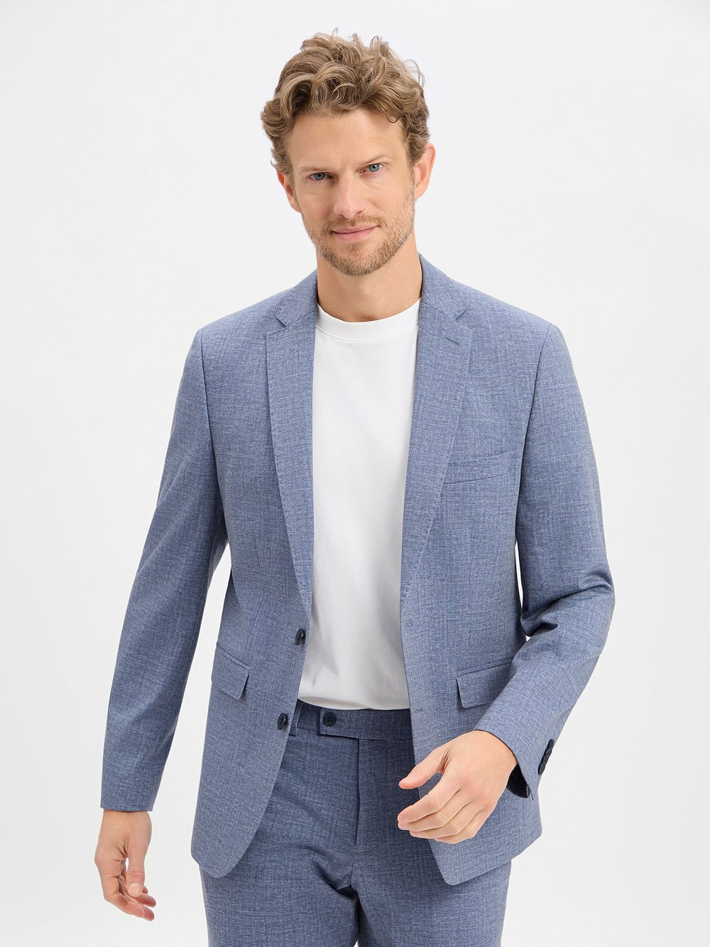 Finshley & Harding Męska kurtka modułowa Mężczyźni Modern Fit Sztuczne włókno niebieski, 56