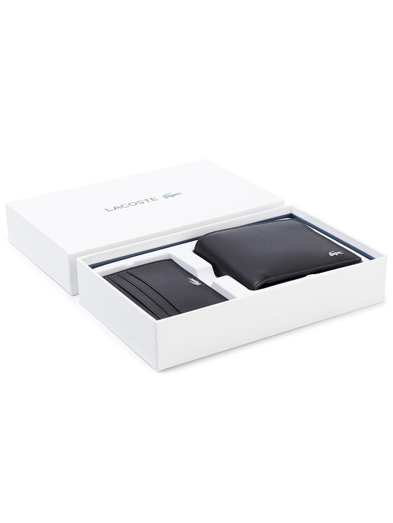 Lacoste Zestaw portfel i etui na karty M Billfold Coin Box NH2505FG Czarny