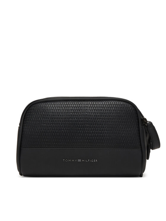 Tommy Hilfiger Kosmetyczka Metal Logo Woven Washbag AM0AM14098 Czarny