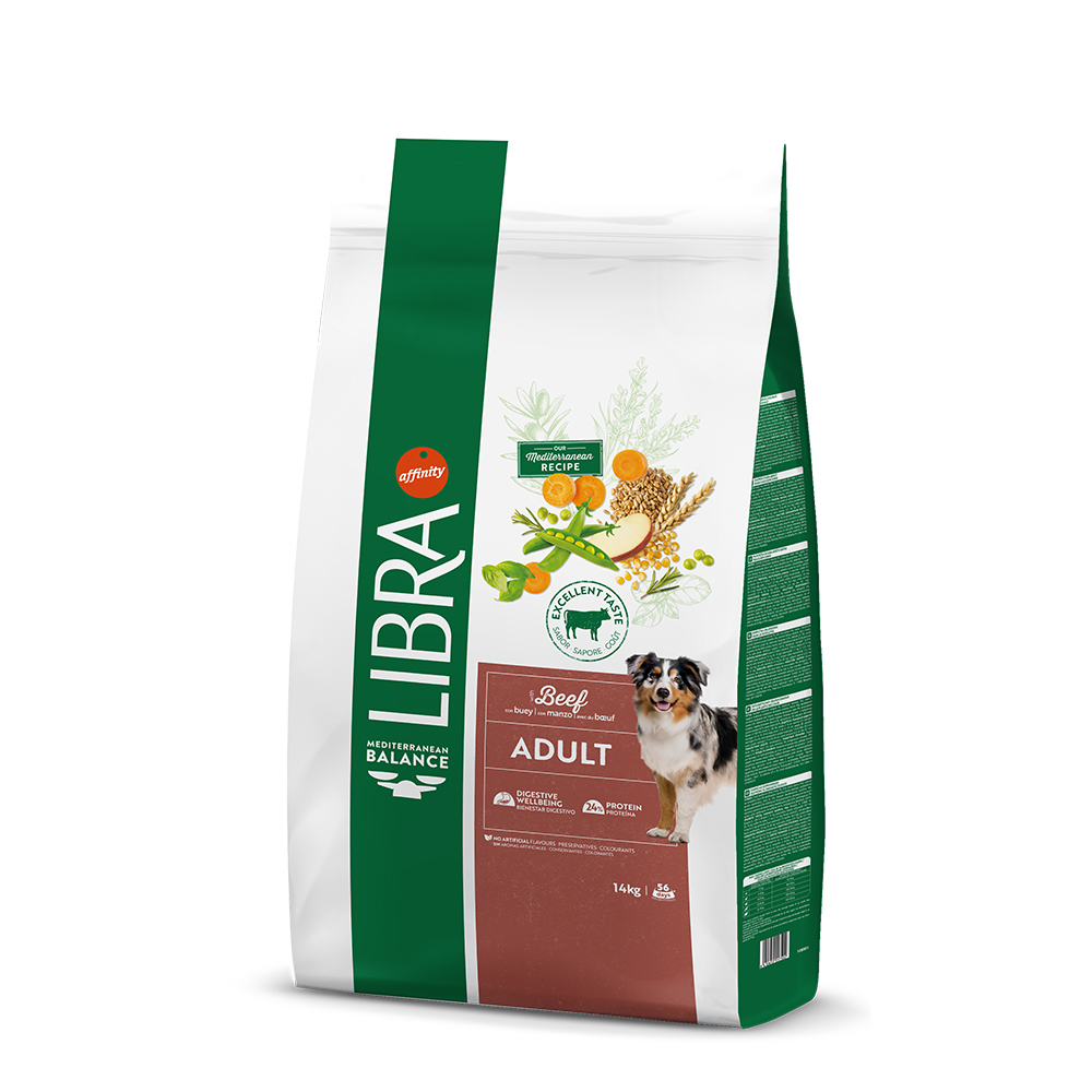 15% taniej! Libra, karma sucha, 2 x 12 kg / 2 x 14 kg - Dog Adult, wołowina, 2 x 14 kg